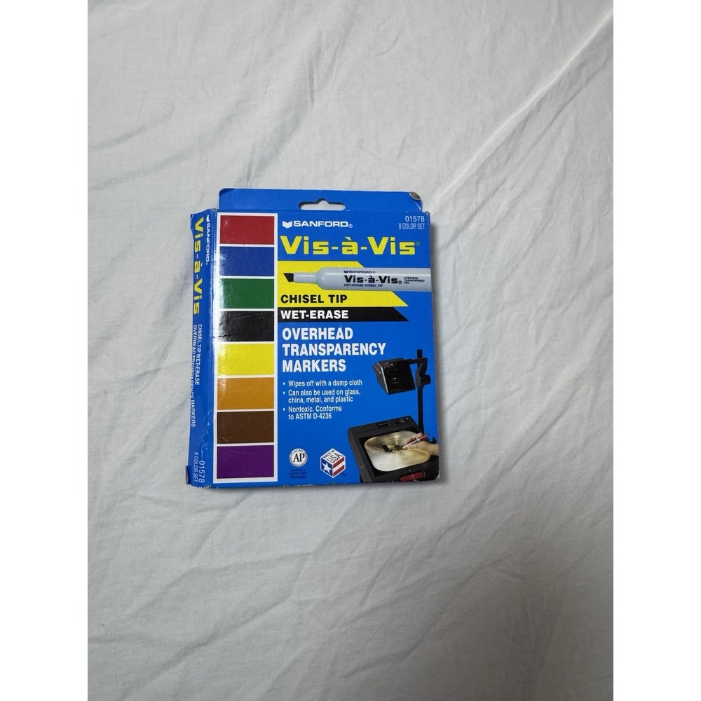 1999 Sanford Vis-a-Vis Chisel Tip Wet-Erase Overhead Markers 8 CT 01578
